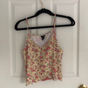 Rue21 yellow and pink floral tank